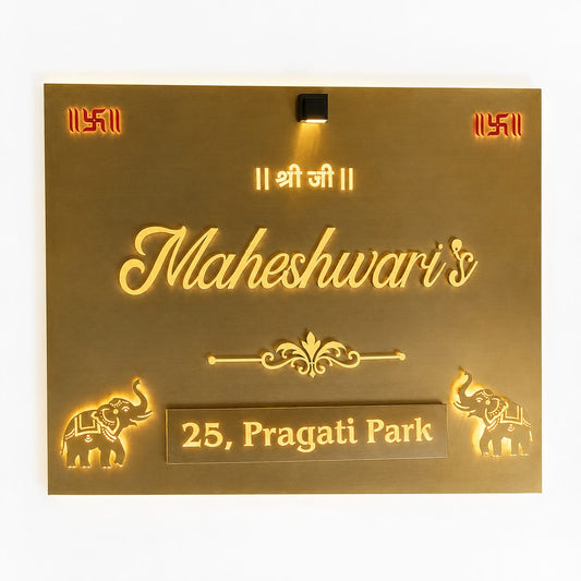 3D LETTER Nameplate Gold Stainless 28x44 inches