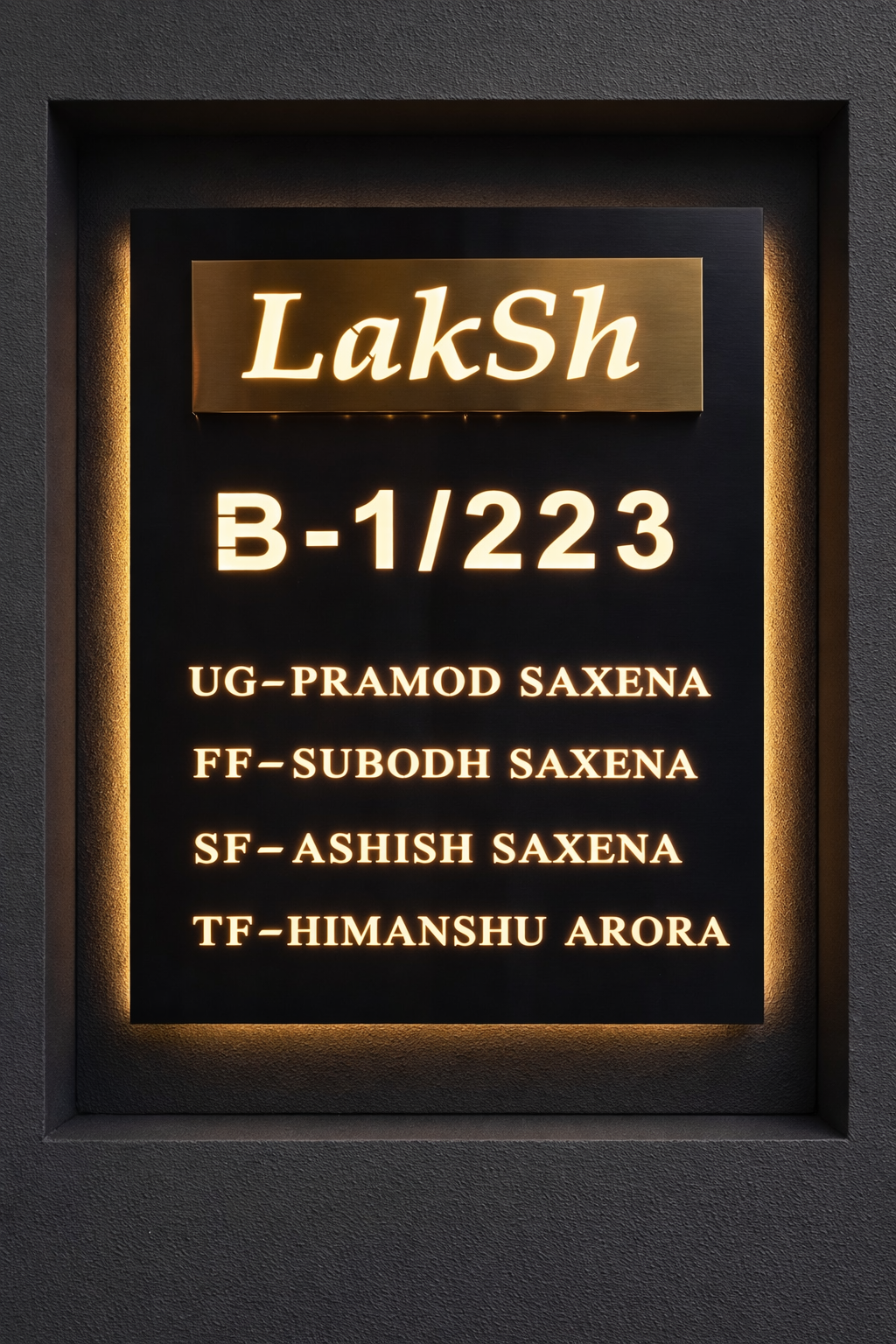 Titanium Black Matt Stainless Nameplate 20x28 inches