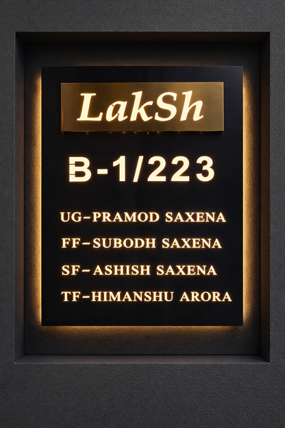 Titanium Black Matt Stainless Nameplate 20x28 inches