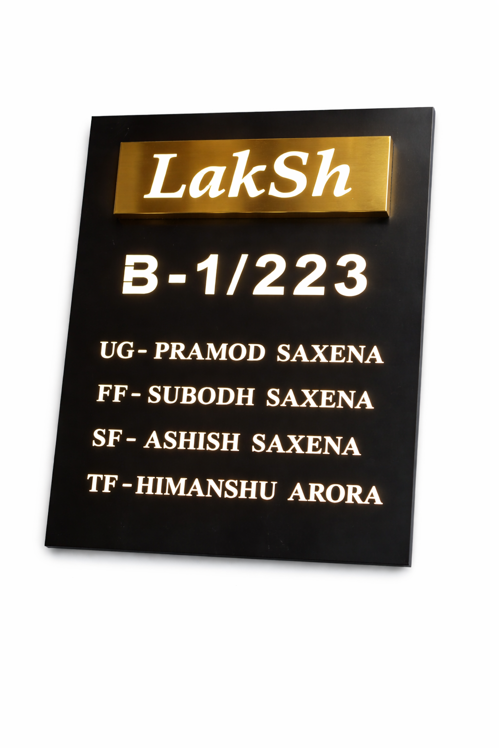 Titanium Black Matt Stainless Nameplate 20x28 inches