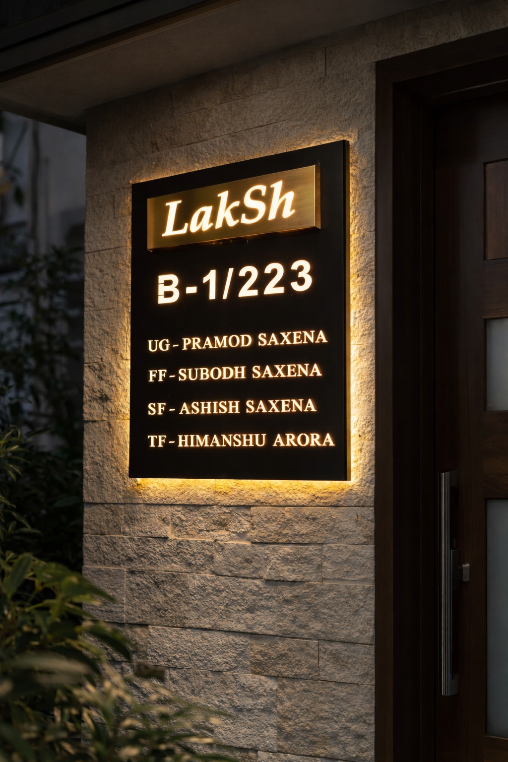 Titanium Black Matt Stainless Nameplate 20x28 inches