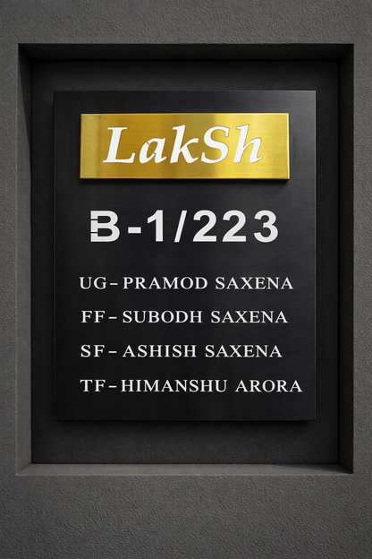 Titanium Black Matt Stainless Nameplate 20x28 inches