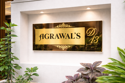 Titanium Black Mirror Nameplate12x24,12x36  inches
