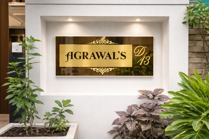 Titanium Black Mirror Nameplate12x24,12x36  inches