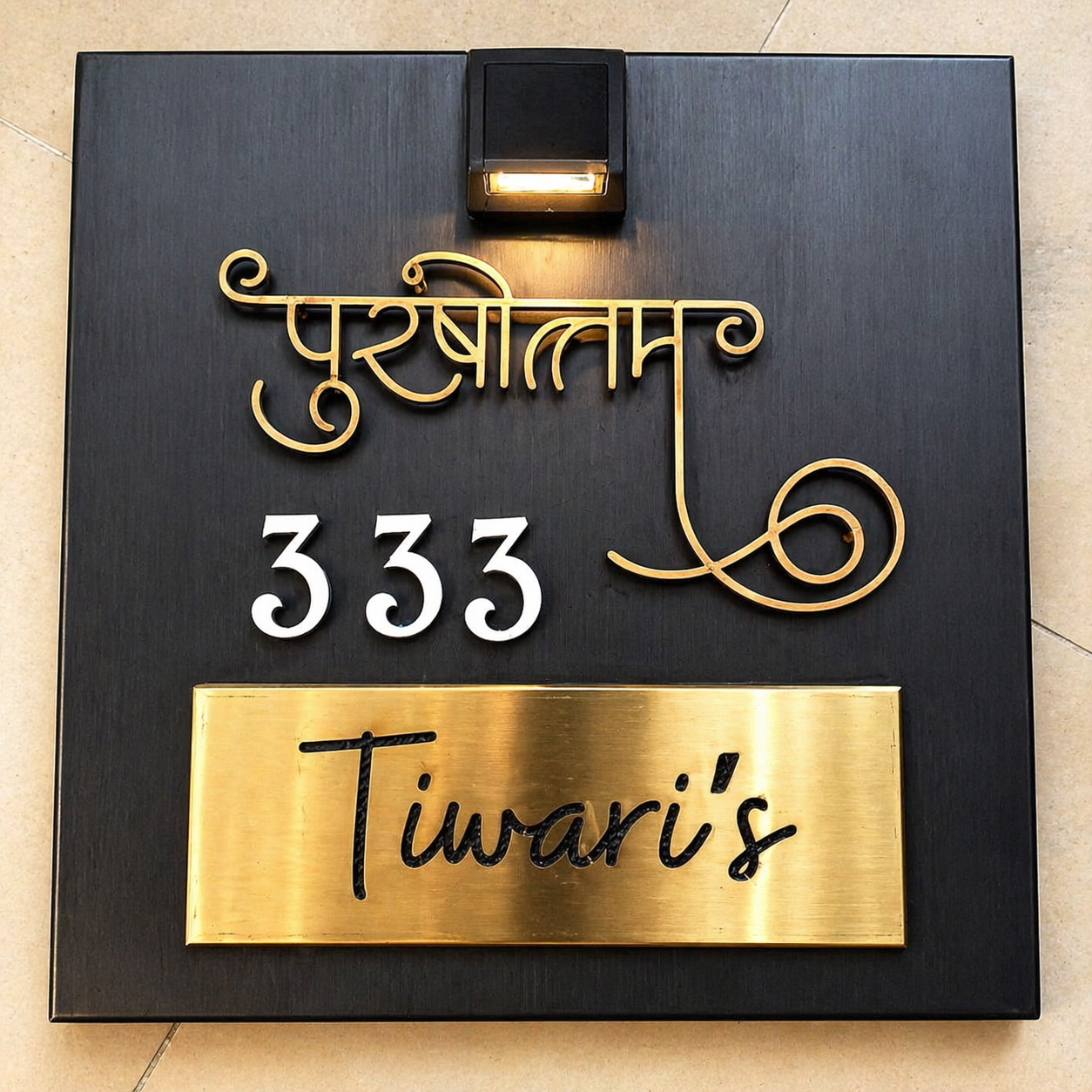 3D LETTER Nameplate Titanium Black Matt Stainless 24X24 inches