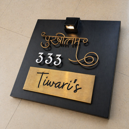 3D LETTER Nameplate Titanium Black Matt Stainless 24X24 inches