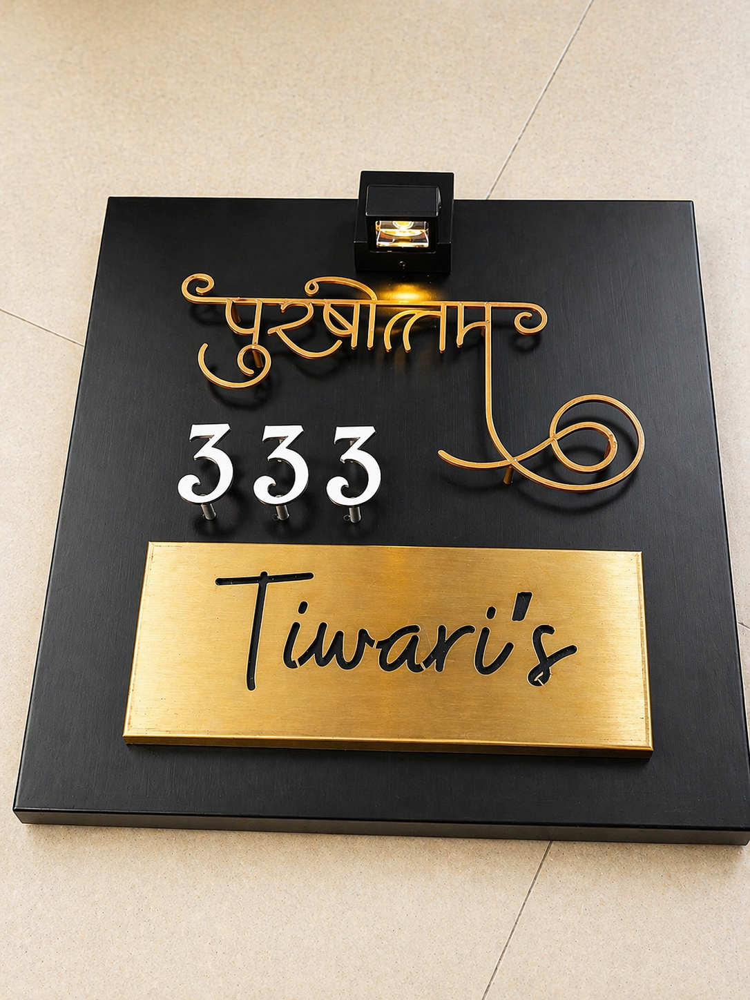 3D LETTER Nameplate Titanium Black Matt Stainless 24X24 inches