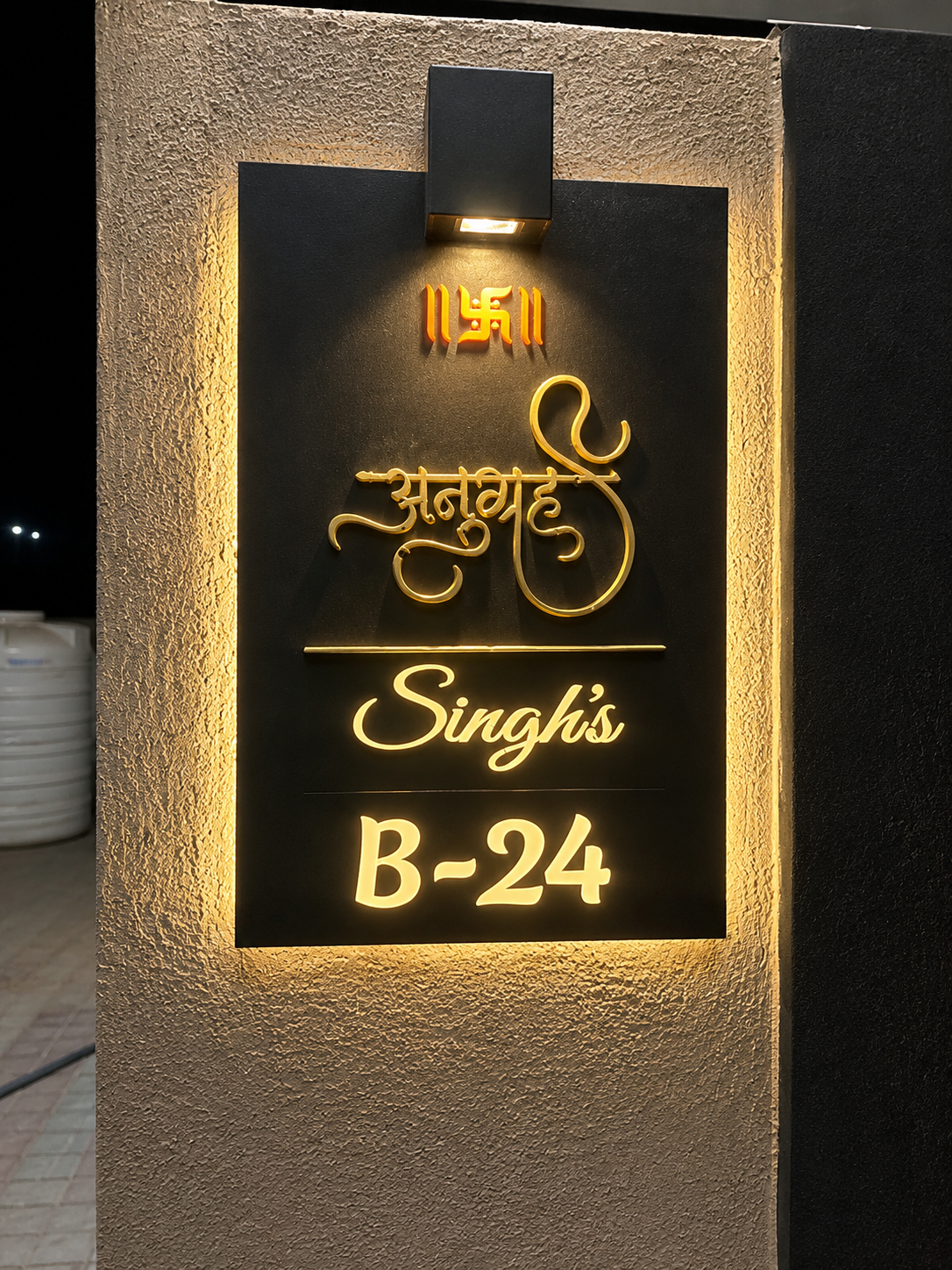 3D LETTER Nameplate Titanium Black Matt Stainless 20x28 inches