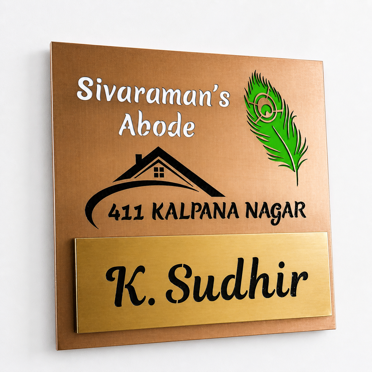 Rose Gold Matt Stainless Nameplate 20x20