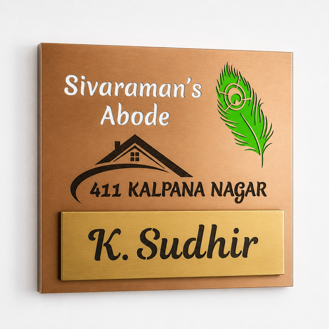 Rose Gold Matt Stainless Nameplate 20x20