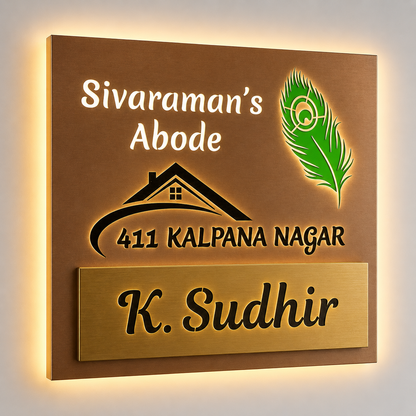Rose Gold Matt Stainless Nameplate 20x20