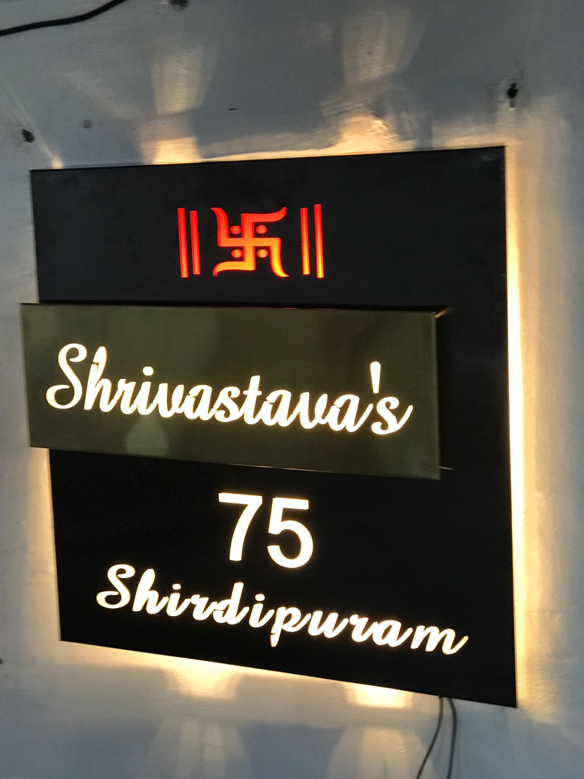 Titanium Black Mirror Nameplate  20x36,20x40  inches