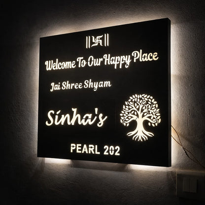 Rose Gold Matt Stainless Nameplate 16x16, 20x20, 24x24 inches