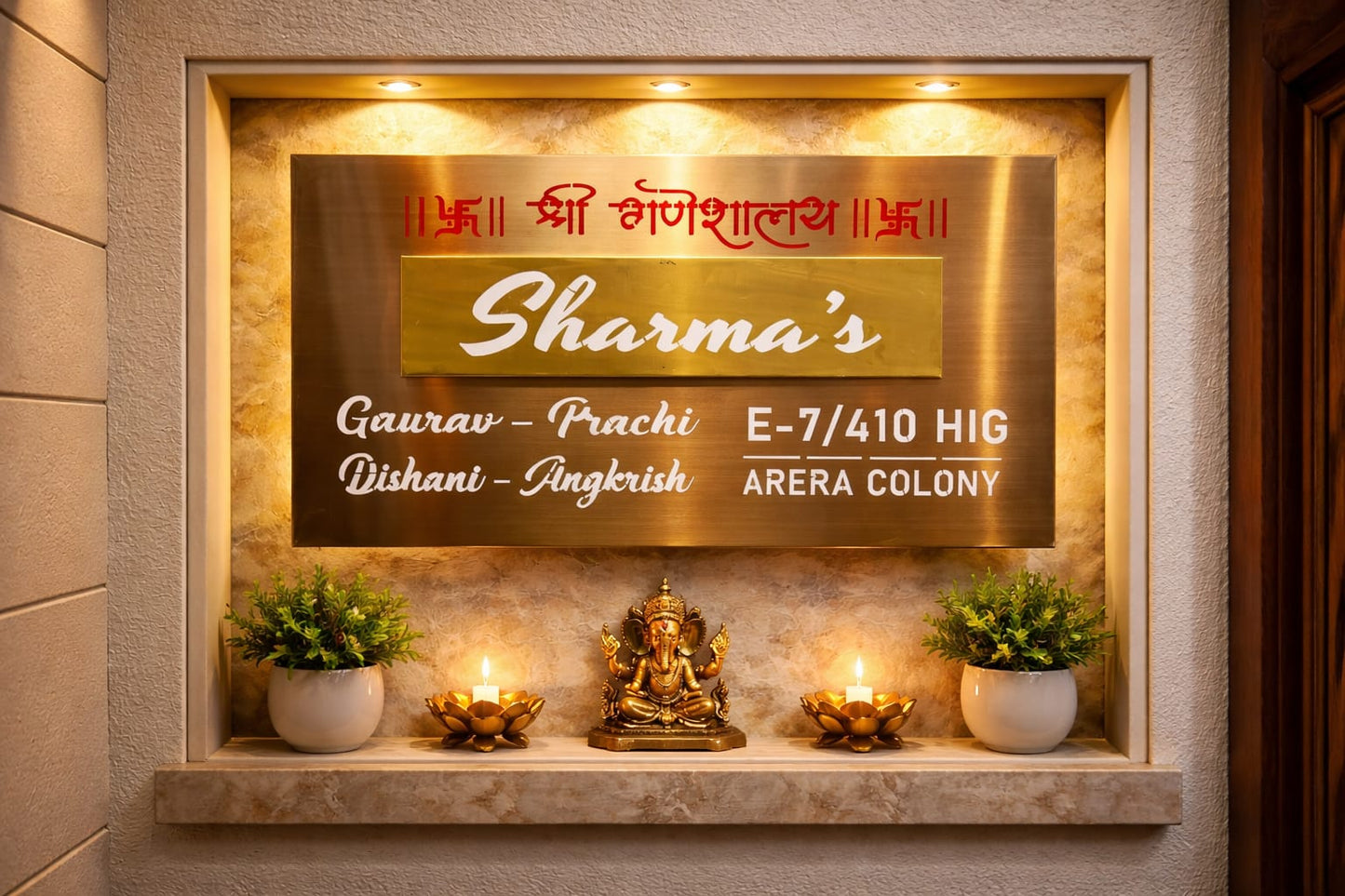 Gold Matt Stainless Nameplate 24x36 inches
