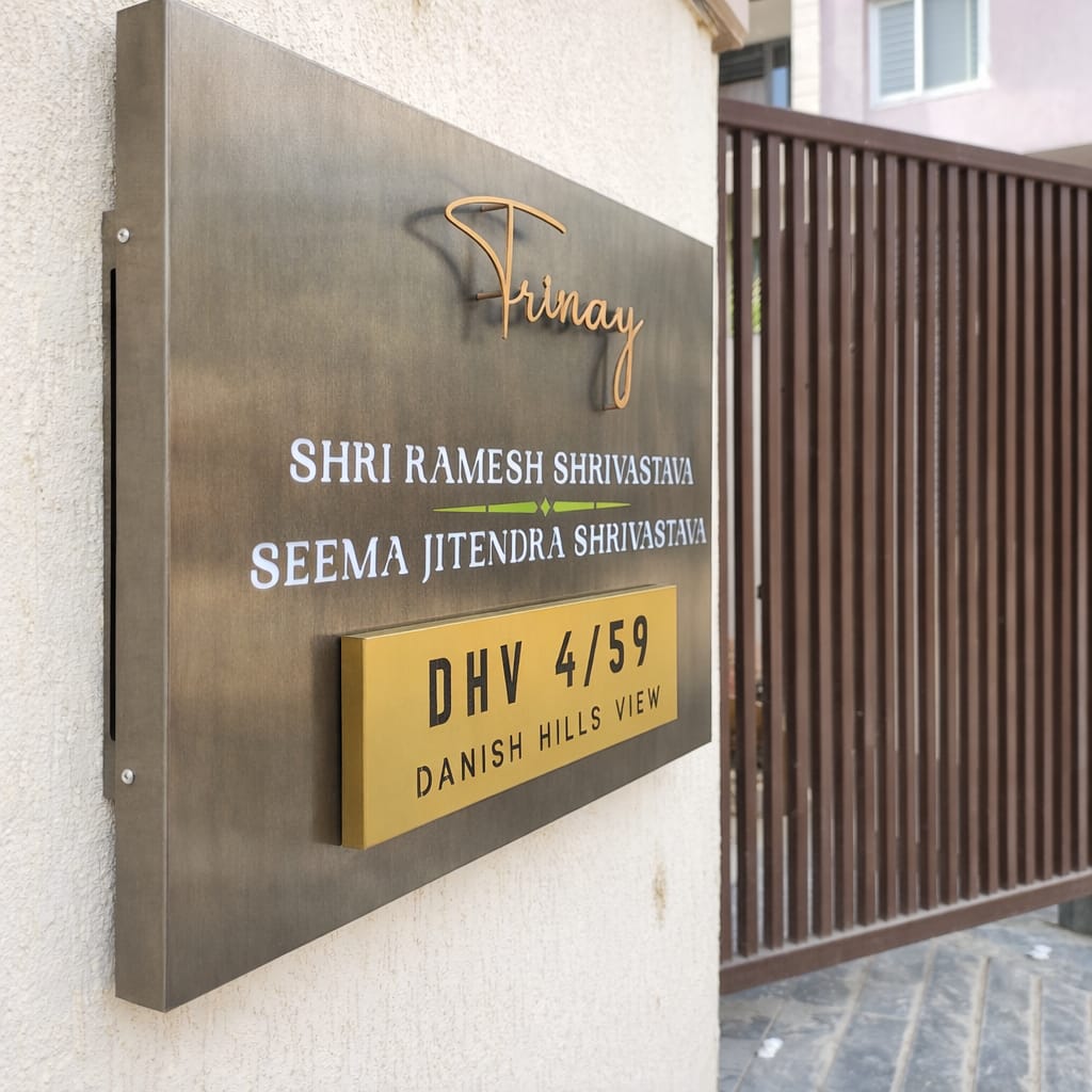 3D LETTER Nameplate Titanium Black Matt Stainless 24x44 inches