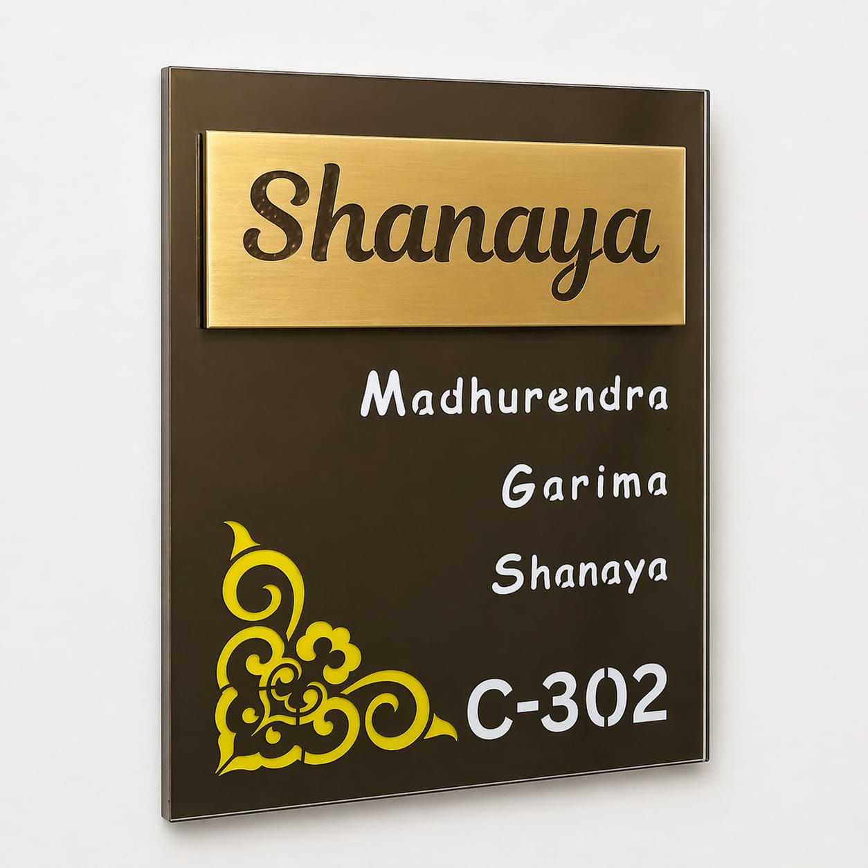 Titanium Black Matt Stainless Nameplate 16x20 inches