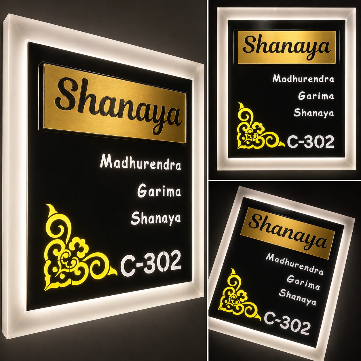 Titanium Black Matt Stainless Nameplate 16x20 inches