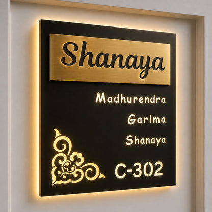 Titanium Black Matt Stainless Nameplate 16x20 inches