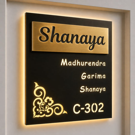 Titanium Black Matt Stainless Nameplate 16x20 inches