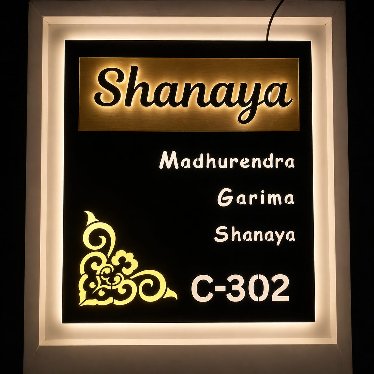 Titanium Black Matt Stainless Nameplate 16x20 inches