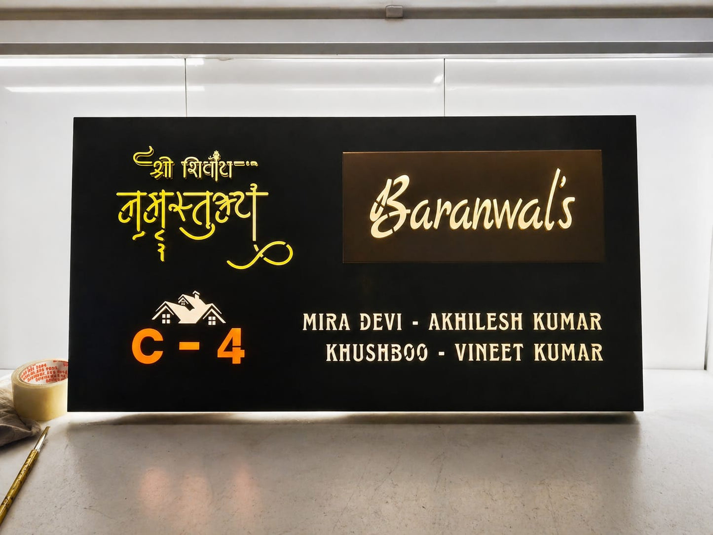 Titanium Black Matt Stainless Nameplate 16x32 inches