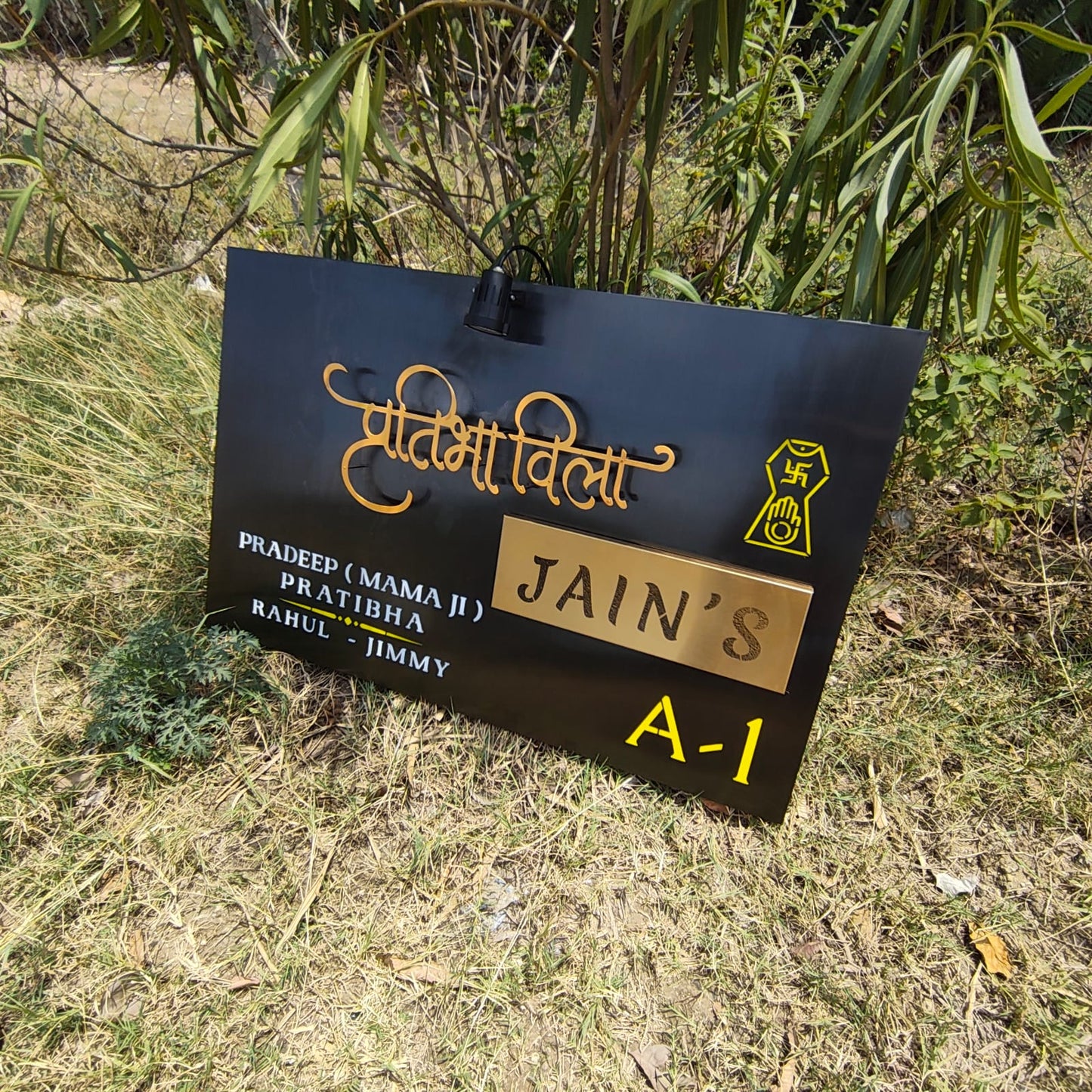 3D LETTER Nameplate Titanium Black Matt Stainless 24x44 inches