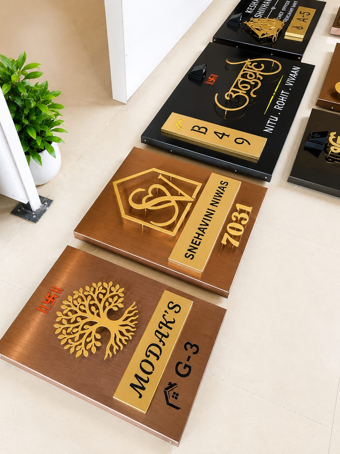 3D LETTER Nameplate Rose Gold  Stainless steel 16x24 inches